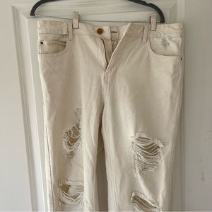 Billabong distressed boyfriend jeans off white